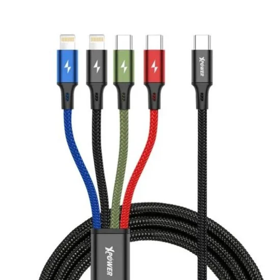 Xpower 4Cl 4In1 Cable 1.2M Type-C - Black